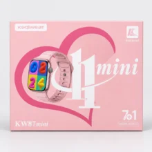 ساعت هوشمند زنانه Keqiwear مدل KW87 mini به همراه ۷ بند متنوع
